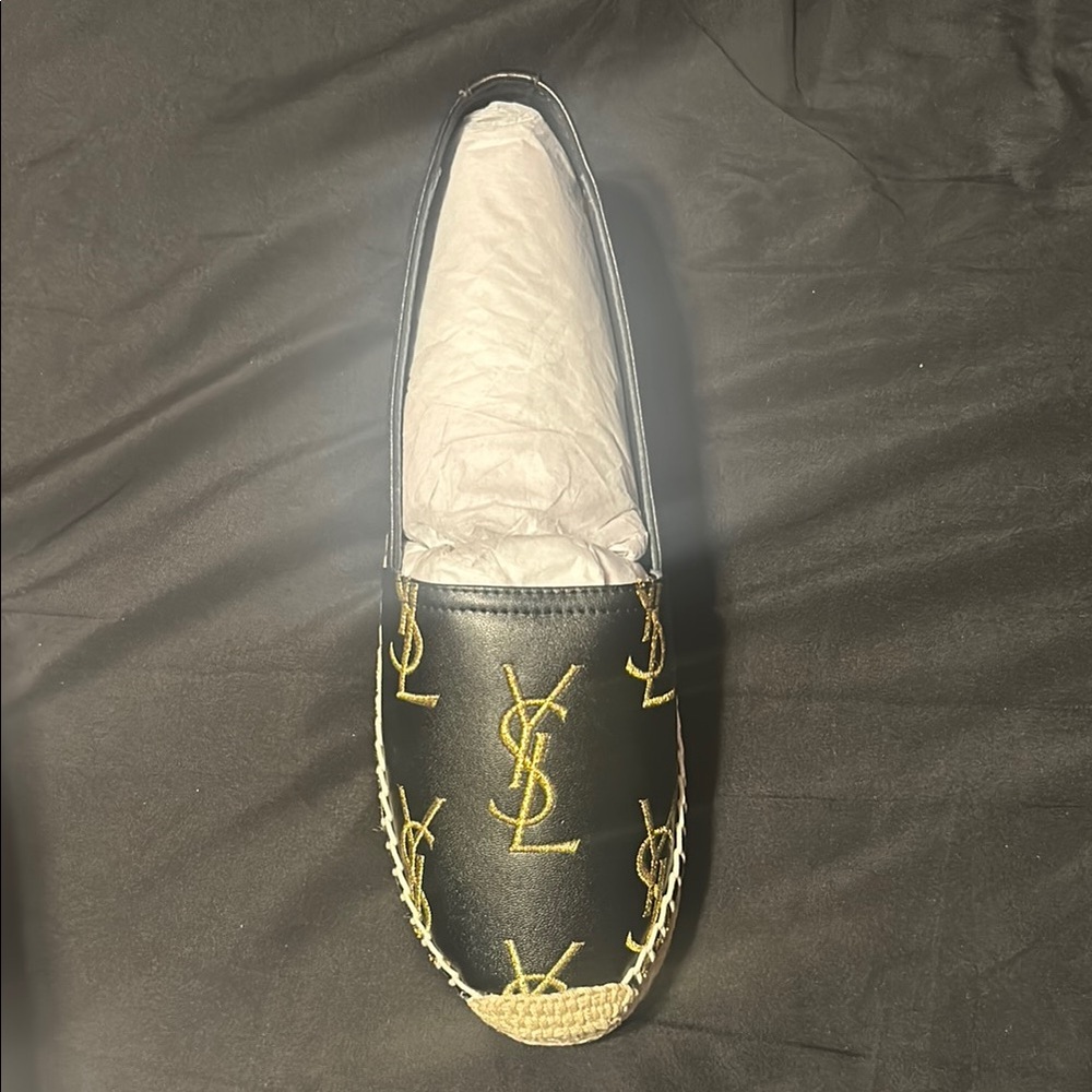 Yves Saint Laurent Black and Gold Women’s Espadrilles